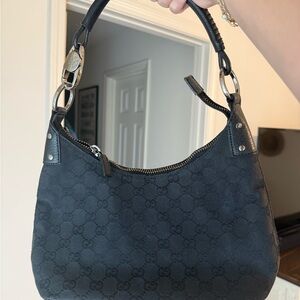Gucci GG Canvas Black Shoulder Bag